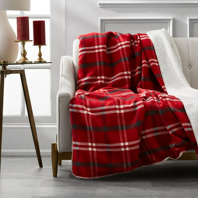 Member's Mark Plaid Faux Fur Throw, 60"x70"