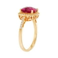 thumbnail image 2 of Cushion Cut Created Ruby Ring with Diamonds in 14K Gold, 2 of 4