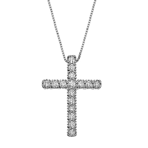 Diamond Cross Pendant in 14K Gold