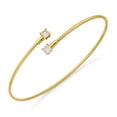 thumbnail image 2 of Lab Created White Sapphire Bypass Flex Bangle Bracelet in 14K Gold, 2 of 6