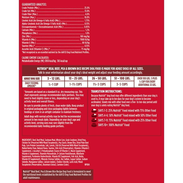 Rachael Ray Nutrish Real Beef, Pea Brown Rice, Dry Dog Food, 50