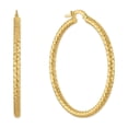 thumbnail image 2 of Diamond Cut Hoop Earrings in 14K Gold, 2 of 5