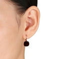 thumbnail image 6 of Cushion Cut Garnet Leverback Earrings in 14K Gold, 6 of 6