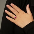 thumbnail image 3 of Emerald Cut Natural Gemstone & 0.20 CT. T.W. 3-Stone Diamond Ring in 14K Gold, 3 of 4