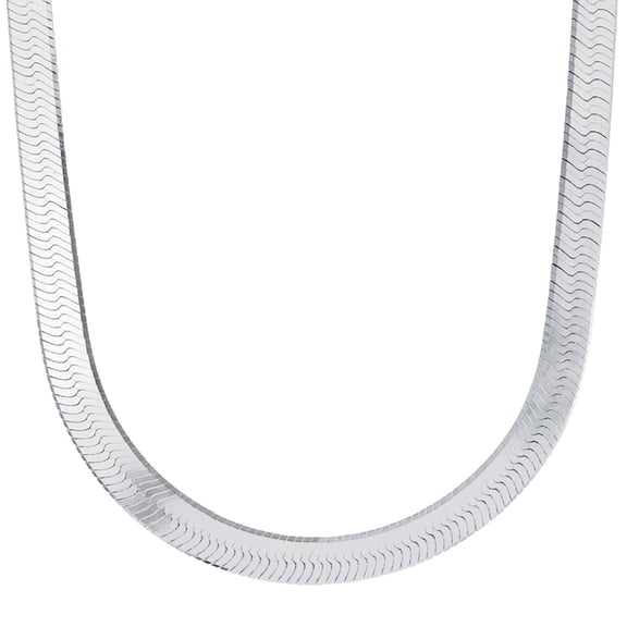 Italian Sterling Silver Herringbone Chain Necklace