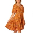 thumbnail image 2 of Bila Women's Floral Paisley Short Tiered Dress, 2 of 5