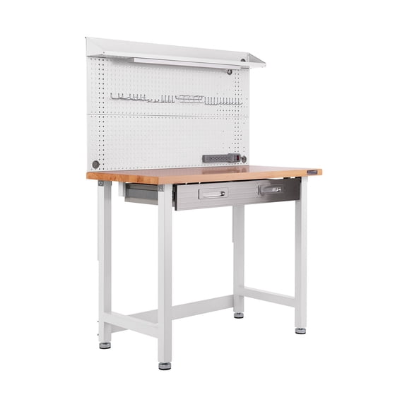 Seville Classics UltraHD Lighted Workbench, 48" W x 24" D x 65.5" H