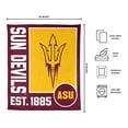 thumbnail image 3 of Logo Brands Arizona State Sun Devils 60"x70" Super Plush Blanket, 3 of 6