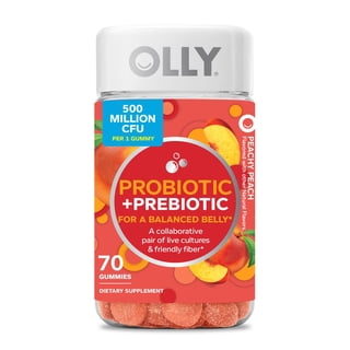 OLLY Adult Probiotic + Prebiotic Digestive Support Gummy, Peach, 70 ct.