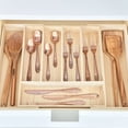 thumbnail image 4 of iDesign Renewable Paulownia Wood Collection Expandable Flatware And Cutlery Tray, 15" x 13.6"-23.5", 4 of 10