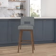 thumbnail image 7 of HH2 Home Upholstered Key Back Wood Adjustable Height Swivel Bar Stool, 7 of 19