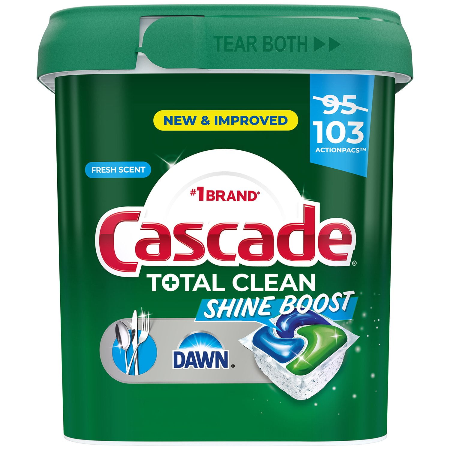 Cascade Total Clean Shine Boost ActionPacs Dishwasher Detergent