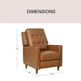 thumbnail image 4 of Jasper Mid-Century Top-Grain Leather Pushback Recliner, Camel, 4 of 8