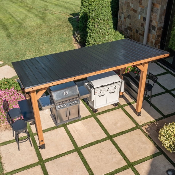 Backyard Discovery Briarton Grill Gazebo XL w/ Cantilever Roof
