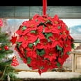 thumbnail image 4 of Artificial 15" Round Poinsettia Balls, 2 Pack, 4 of 9