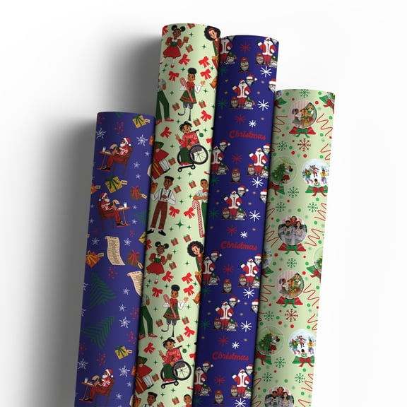 Mah Melanin Santa's List Premium Wrapping Paper, 4 pk.