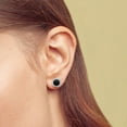 thumbnail image 4 of Cushion Cut Gemstone and 0.15 CT. T.W. Halo Diamond Stud Earrings in 14K Gold, 4 of 5