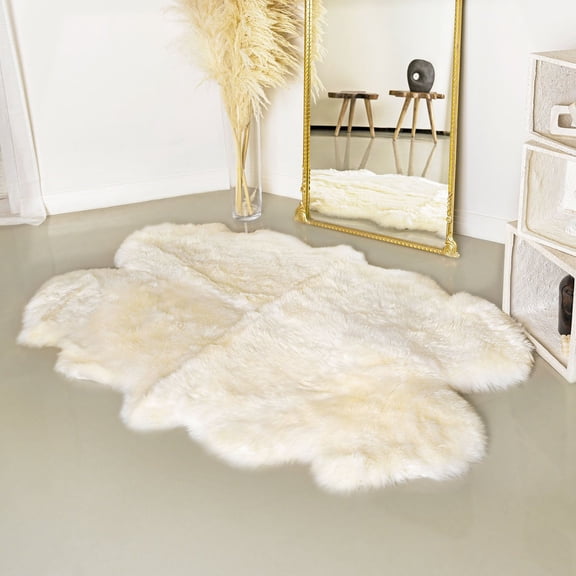 100% Genuine Silky Sheepskin Rug, 5'10"x3'8"