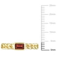 thumbnail image 3 of Emerald Cut Garnet Link Ring in 14K Gold, 3 of 8