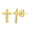thumbnail image 3 of Cross Pendant Necklace and Stud Earring Set in 14K Gold, 3 of 6