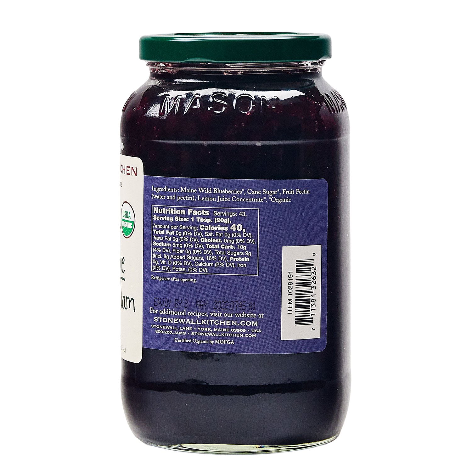 Stonewall Kitchen Organic Wild Blueberry Jam, 30 oz