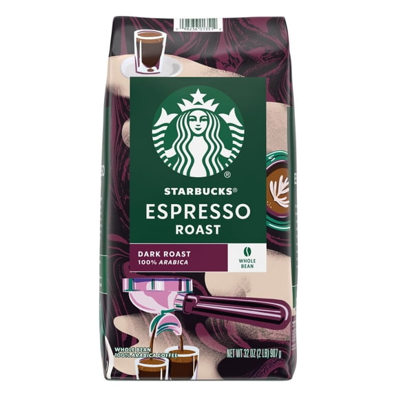 Starbucks Dark Roast Whole Bean Coffee, Espresso, 32 oz.