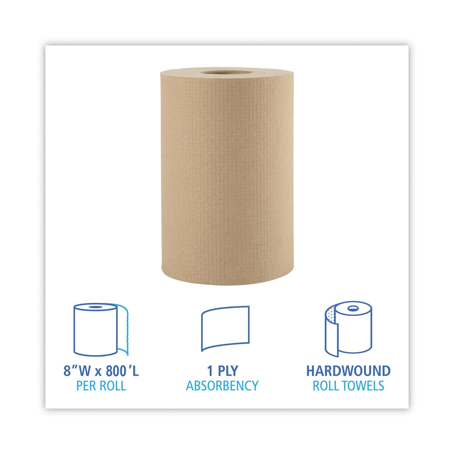 Boardwalk Green Universal Natural Roll Paper Towels 6 rolls, 800