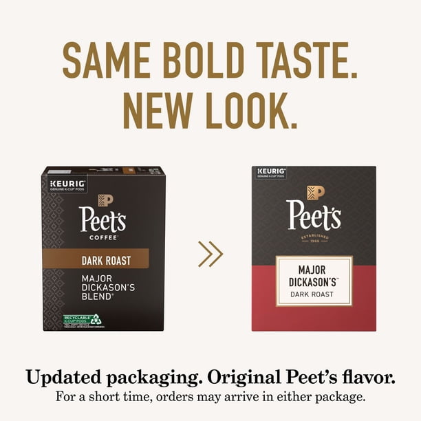 Peet's Coffee Dark Roast K-cup Pods, Major Dickason's Blend, 75 ct