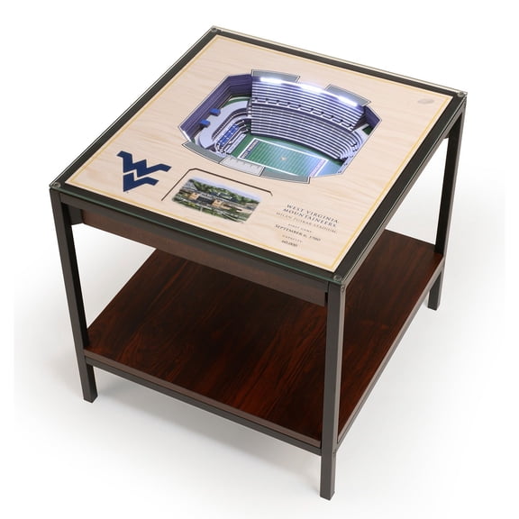 YouTheFan West Virginia Mountaineers Lighted Stadium End Table
