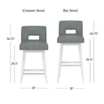 thumbnail image 4 of HH2 Home Upholstered Key Back Wood Adjustable Height Swivel Bar Stool, 4 of 19