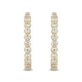 thumbnail image 3 of Round Cut In and Out Diamond Hoop Earrings in 14K Gold, 3 of 7