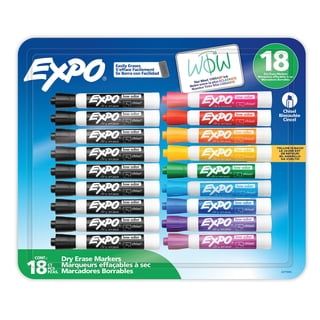 EXPO Dry Erase Markers, Low Odor Ink, Assorted Colors, Chisel Tip, 18 Count