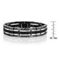 thumbnail image 3 of Spartan Stainless Steel with Black Spinel Gemstones Men's Bracelet, 3 of 4