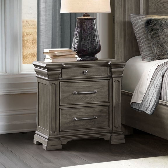 Society Den Paterson 3-Drawer Nightstand with Sliding Top