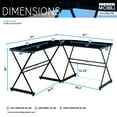 thumbnail image 3 of Techni Mobili L-Shaped Glass Computer Desk, Black, 3 of 7