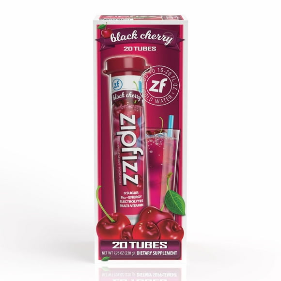 Zipfizz Energy Multi-Vitamin Hydration Drink Mix, Black Cherry, 20 ct.