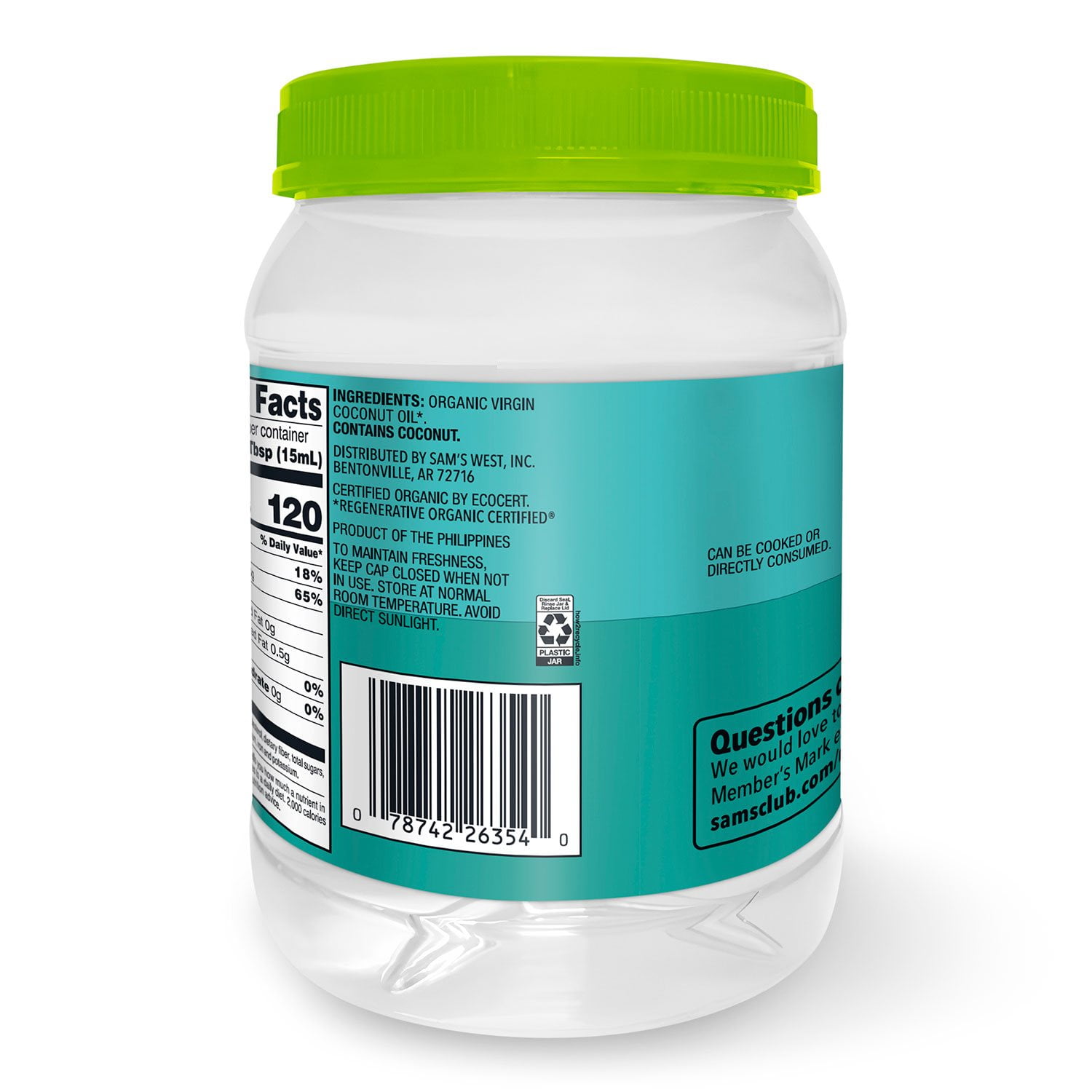 Member's Mark Organic Virgin Coconut Oil, 56oz. - Samsclub.com