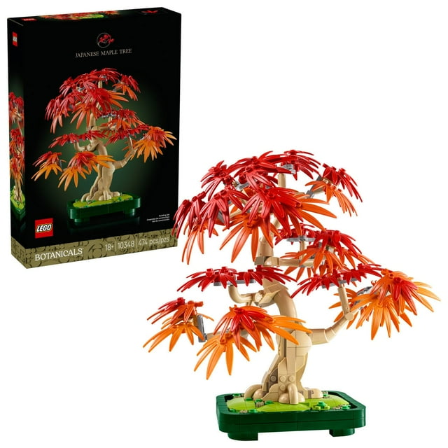 LEGO Botanicals Japanese Red Maple Bonsai Tree Building Set, 474 pc.