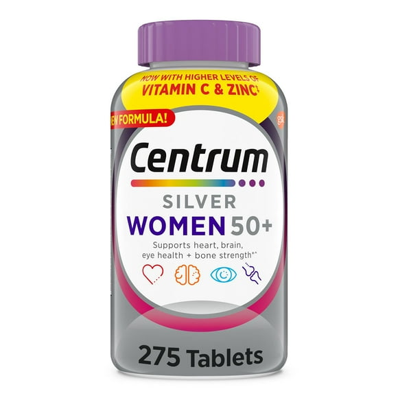 Centrum Silver Multivitamins for Women Over 50, Multimineral Supplement Tablets, 275 ct.