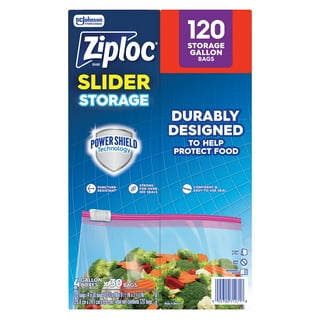 Ziploc Brand Gallon Storage Slider Bags, Power Shield Technology for More Durability, 120 ct.