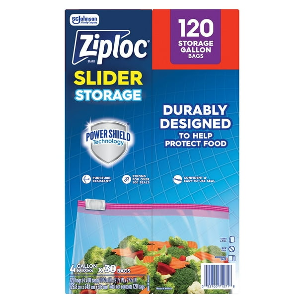 Ziploc Slider Storage Bags 120 ct Gallon Ziploc Slider Storage Bags 120 ct Gallon