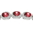 thumbnail image 2 of Oval Cut Gemstone Halo Bolo Bracelet in Sterling Silver, 2 of 5