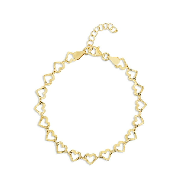 Neuhardt Cutout Heart Chain Bracelet in 18K Gold Vermeil
