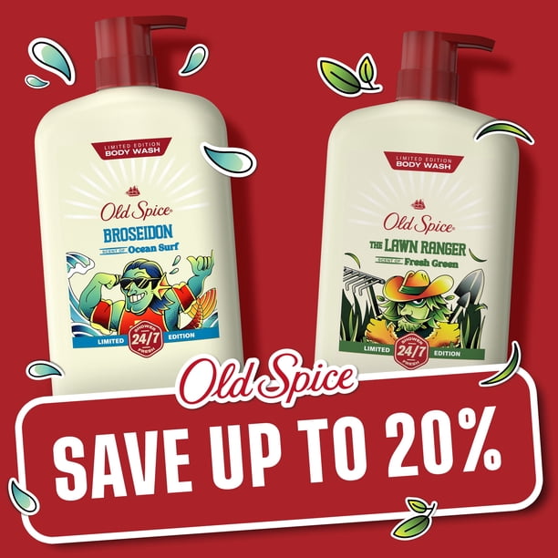 Old Spice Lawn Ranger & Broseidon Mens Body Wash, 30 fl. oz., 2 pk