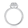 thumbnail image 3 of 0.95 CT.T.W. Round & Baguette Diamond Bridal Ring in 14K White Gold, 3 of 5