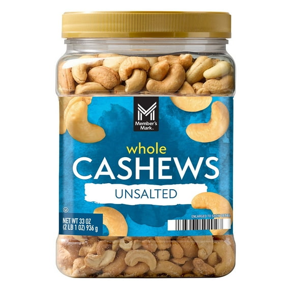 Member's Mark Unsalted Whole Cashews, 33 oz.