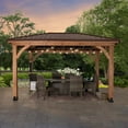 thumbnail image 2 of Backyard Discovery 14' x 10' Cordova Light Brown Cedar Gazebo with PowerPort, 2 of 13