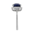 thumbnail image 4 of Created Sapphire Ring with Diamond Accent in 14K White Gold, 4 of 5