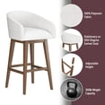 thumbnail image 5 of HH2 Home Upholstered Barrel Back Wood Adjustable Height Swivel Bar Stool, 5 of 19
