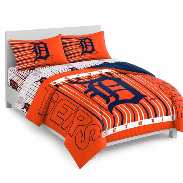 Logo Brands Detroit Tigers Queen Bed-In-A-Bag Set